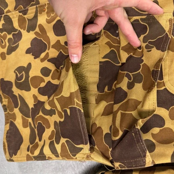 VINTAGE Sears Field Tested‎ Camo Duck Hunting Jacket Corduroy Collar Mens Large - Picture 6 of 14